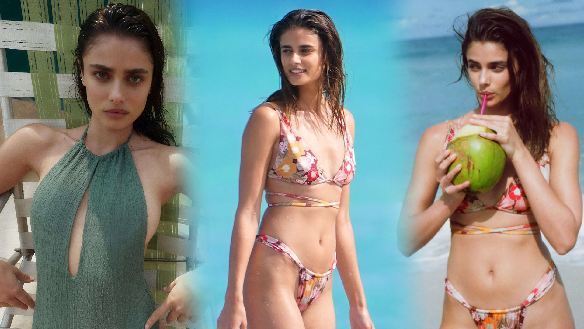 Taylor Hill Photoshoot Spring Campaign for Zara Swimsuit